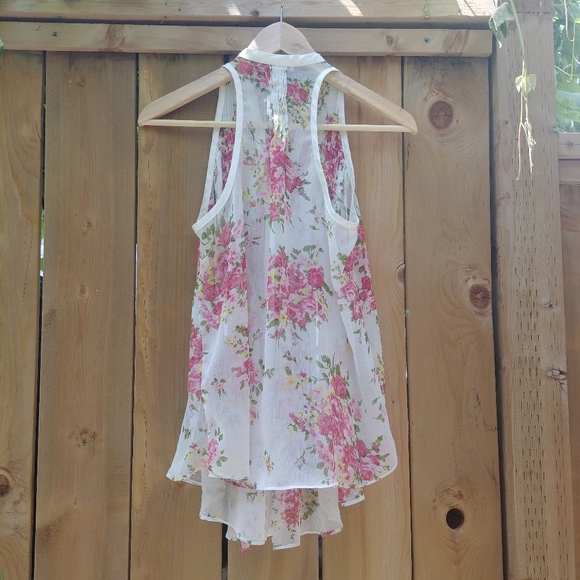 CLEARNACE Costa Blanca Sheer Pleated Blouse XS - Picture 2 of 3